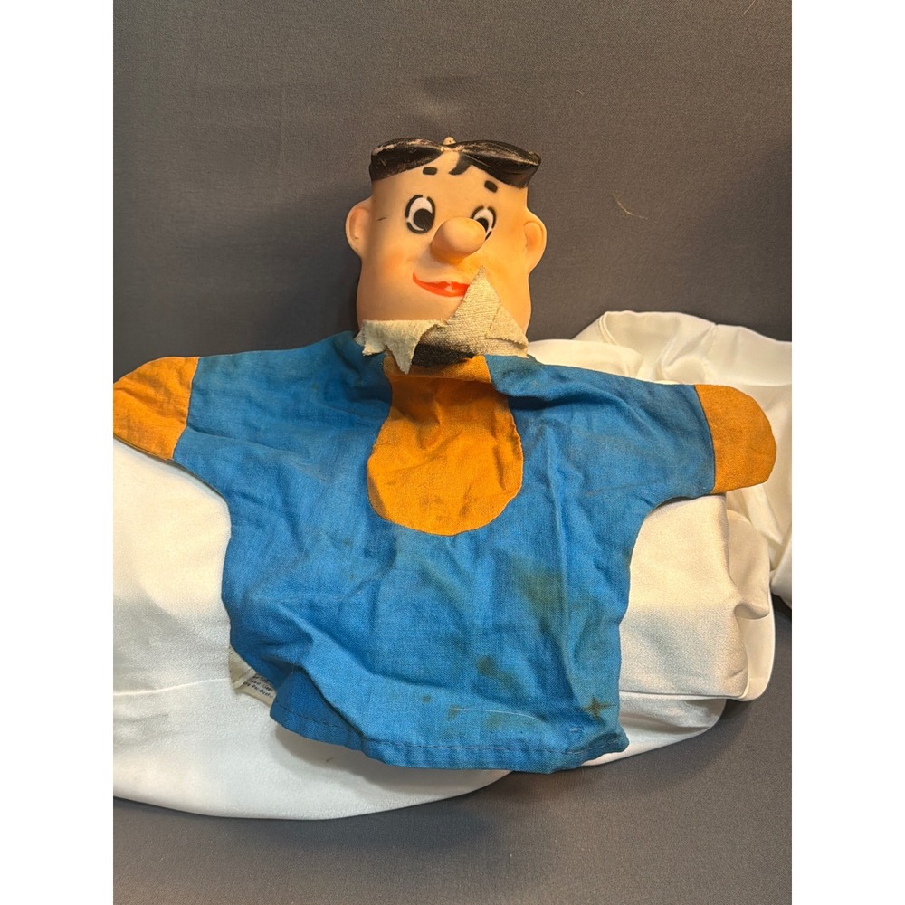 Vintage Knickerbocker Fred Flintstone Hand Puppet Hanna Barbera Japan Vinyl Head